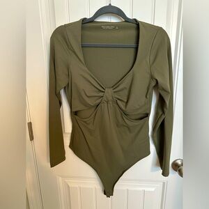 Olive Green Long Sleeve Bodysuit